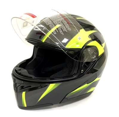 Шлем модуляр COBRA JK901 (размер М, Черно-зеленый) купить в Тольятти